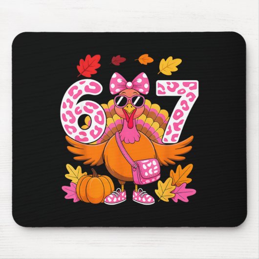 67 Thanksgiving Funny Turkey 67 Turkey Six Seven G Muismat (Voorkant)