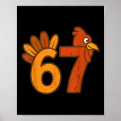 67 Thanksgiving Math Turkey Funny Brainrot Math Te Poster (Voorkant)