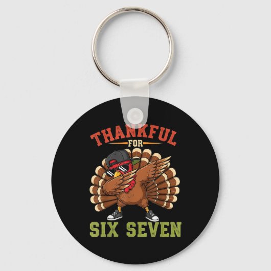 67 Thanksgiving-meme Grappige Dankbare Kalkoen Dab Sleutelhanger (Voorkant)