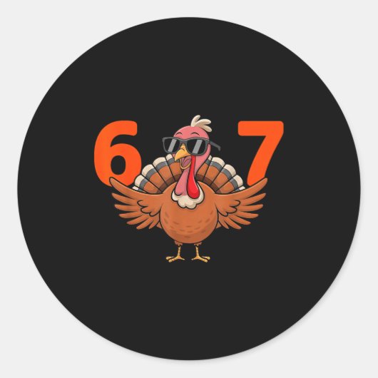 67 Thanksgiving Middle School 6 7  Ronde Sticker (Voorkant)