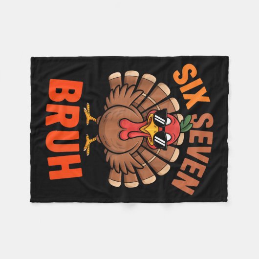 67 Thanksgiving Six Seven Meme Turkey Bruh  Fleece Deken (Voorkant (Horizontaal))