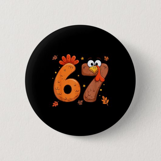 67 Thanksgiving Turkey Turkey  Ronde Button 5,7 Cm (Voorkant)