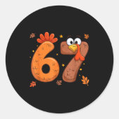 67 Thanksgiving Turkey Turkey  Ronde Sticker (Voorkant)