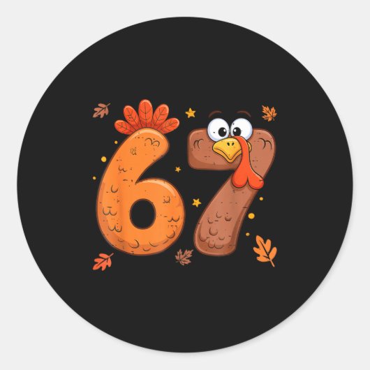 67 Thanksgiving Turkey Turkey  Ronde Sticker (Voorkant)