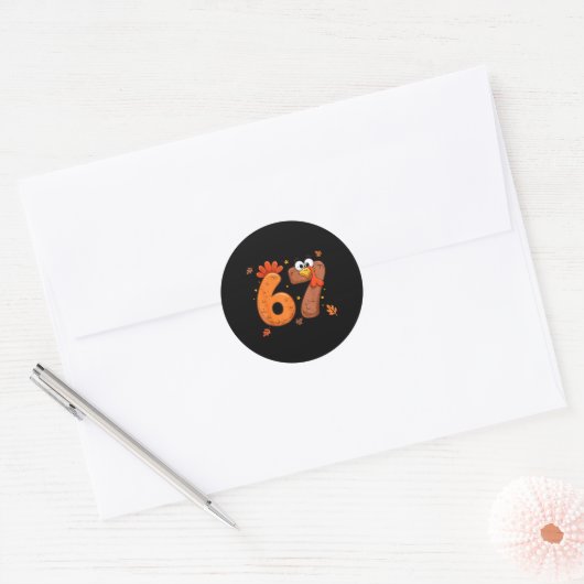 67 Thanksgiving Turkey Turkey  Ronde Sticker (Envelop)