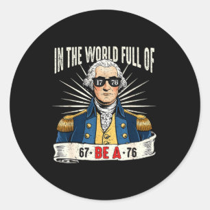 67 tot 76 Grappige George Washington Geschiedenis Ronde Sticker