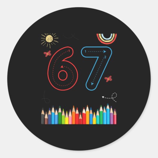 67 Tracing Grappige Meme Basisschoolleerkrachten Ronde Sticker (Voorkant)