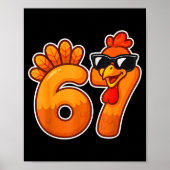 67 Turkey Thanksgiving Funny Cute Fall Six Seven D Poster (Voorkant)