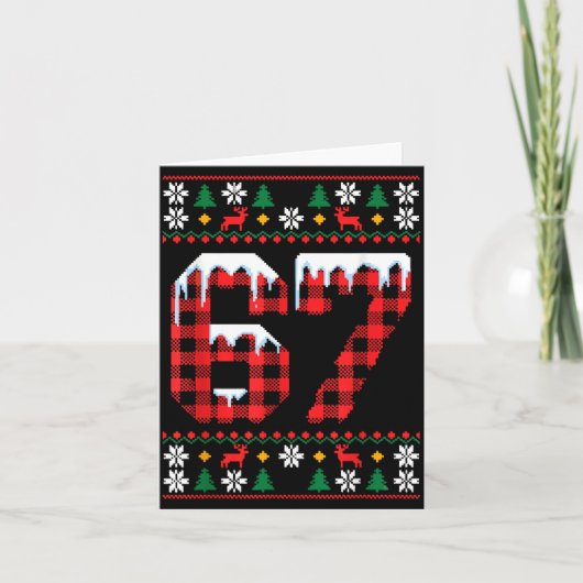 67 Ugly Christmas Flannel Brainrot Design Kaart (Voorkant)