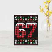 67 Ugly Christmas Flannel Brainrot Design Kaart (Gele Bloem)