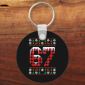 67 Ugly Christmas Flannel Brainrot Design Sleutelhanger (Voorkant)