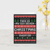 67 Ugly Christmas Sweater Six Seven Meme Xmas Whit Kaart (Gele Bloem)
