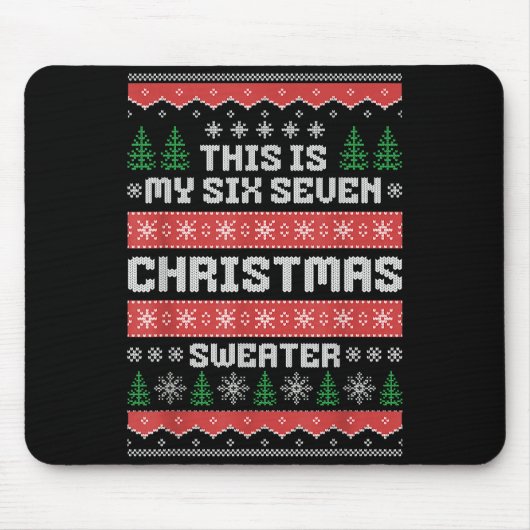 67 Ugly Christmas Sweater Six Seven Meme Xmas Whit Muismat (Voorkant)