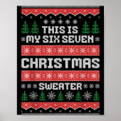67 Ugly Christmas Sweater Six Seven Meme Xmas Whit Poster (Voorkant)