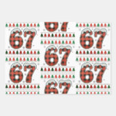 67 Ugly Christmas Xmas Red Buffalo Plaid Holiday Inpakpapier Vel (Voorkant)