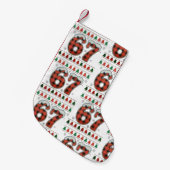 67 Ugly Christmas Xmas Red Buffalo Plaid Holiday Kleine Kerstsok (Voorkant (Hangend))