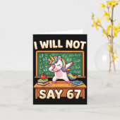 67 Unicorn For Girls Six Seven Meme Brainrot Funny Kaart (Gele Bloem)