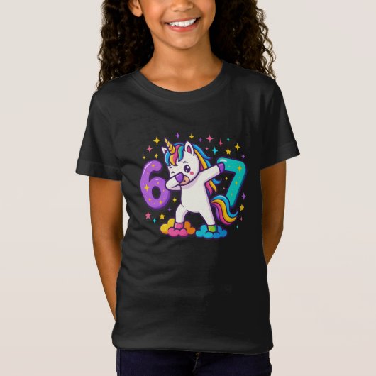67 Unicorn Six Seven Funny Kids Graphic  T-shirt (Voorkant)
