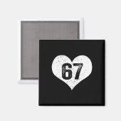 67 Valentijn Grappige Zes Zeven 6 7 Meme Gen Alpha Magneet (Voorkant / Achterkant)