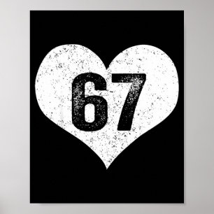 67 Valentijn Grappige Zes Zeven 6 7 Meme Gen Alpha Poster