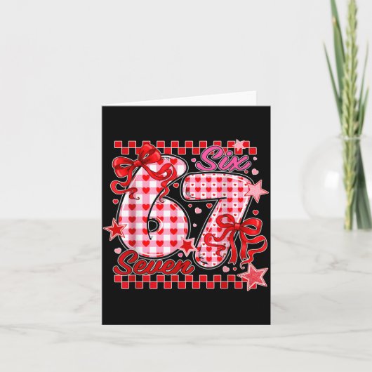 67 Valentijn Zes Zeven Schattig Liefde Valentijn M Kaart (Voorkant)