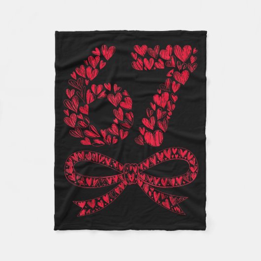 67 Valentijnsdag Hart Meme – Trendy Six Seven  Fleece Deken (Voorkant)