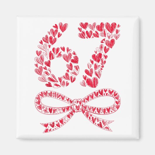 67 Valentijnsdag Hart Meme – Trendy Six Seven Magneet (Voorkant)