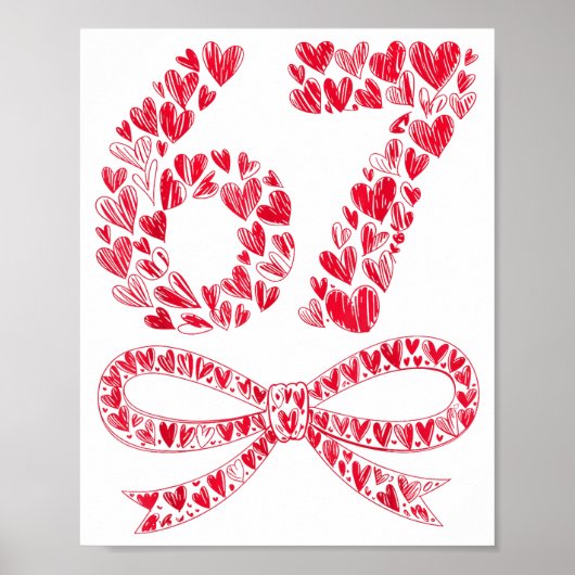 67 Valentijnsdag Hart Meme – Trendy Six Seven Poster (Voorkant)