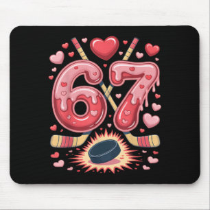 67 Valentijnsdag Hockey Hart Ontwerp Schattige IJs Muismat