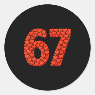 67 Valentijnsdag Meme Zes Zeven Hartjes Jongens Me Ronde Sticker