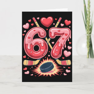 67 Valentijnshockey Hart Ontwerp Schattig IJshocke Kaart