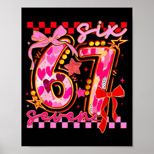 67 Valentine Day 6 7 Meme Six Seven Girl Kids  Poster (Voorkant)