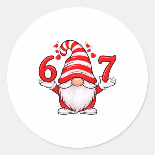 67 Valentines Cool Valentine Day Shirts For 6 7 Sh Ronde Sticker (Voorkant)