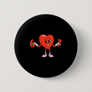 67 Valentines Grappige Zes Zeven Schattig Hart 6 7 Ronde Button 5,7 Cm