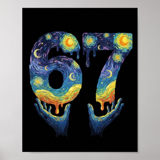 67 Van Gogh Sterrennacht Ijs Drip Grappig Poster (Voorkant)