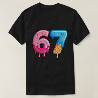 67 Verjaardag Donut en ijs nummers T-shirt