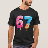 67 Verjaardag Donut en ijs nummers T-shirt (Voorkant)