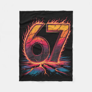 67 Vlam Nummer Zes Zeven Meme 67 Jongen Fleece Deken