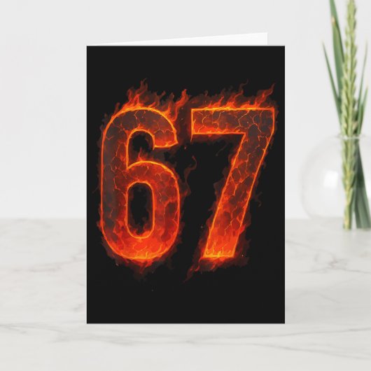 67 Vlam Nummer Zes Zeven Meme 67 Kind _1 Kaart (Voorkant)