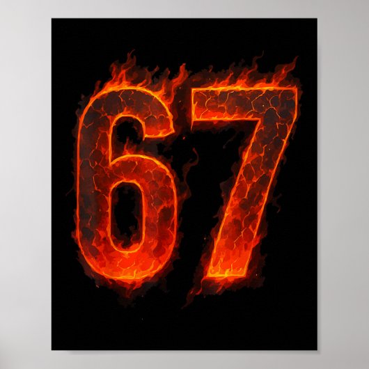 67 Vlam Nummer Zes Zeven Meme 67 Kind _1 Poster (Voorkant)