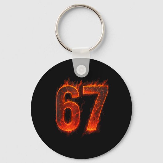 67 Vlam Nummer Zes Zeven Meme 67 Kind _1 Sleutelhanger (Voorkant)