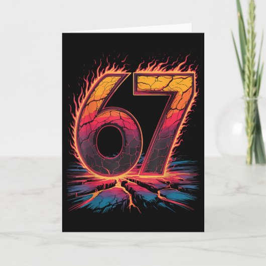 67 Vlam Nummer Zes Zeven Meme 67 Kind Kaart (Voorkant)