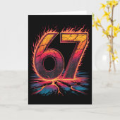 67 Vlam Nummer Zes Zeven Meme 67 Kind Kaart (Gele Bloem)