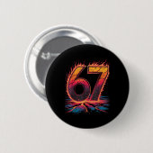 67 Vlam Nummer Zes Zeven Meme 67 Kind Ronde Button 5,7 Cm (Voorkant /achterkant)