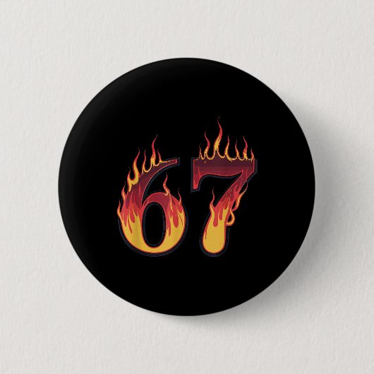 67 Vlammen Grappig Zes Zeven Gen Alpha Meme Slang Ronde Button 5,7 Cm (Voorkant)