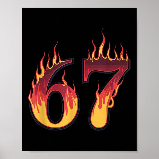 67 Vlammen Grappige Zes Zeven Gen Alpha Meme Taal Poster (Voorkant)