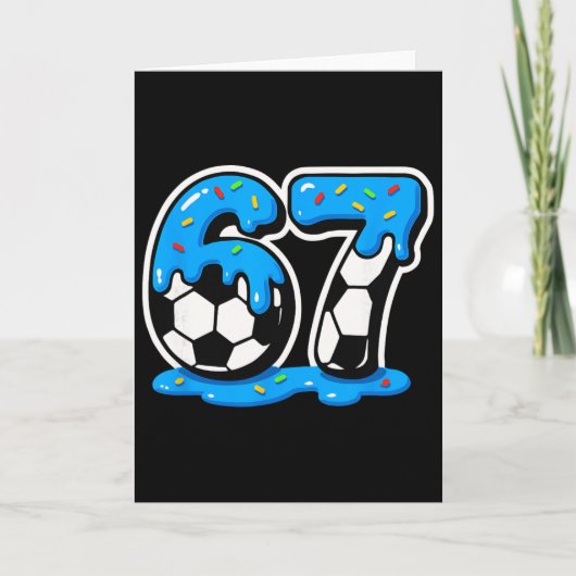 67 Voetbal Ijs Drip Brain Rot Meme  Kaart (Voorkant)