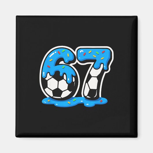 67 Voetbal Ijs Drip Brain Rot Meme  Magneet (Voorkant)