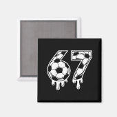67 Voetbal Ijs Drip Gen Alpha Zes Zeven Meme  Magneet (Voorkant / Achterkant)