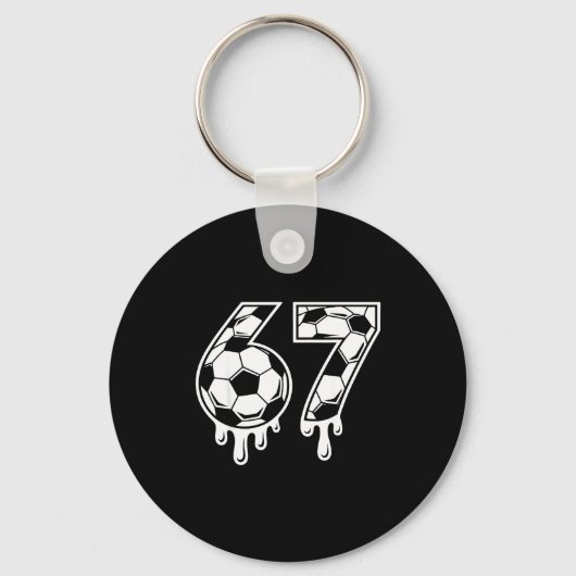 67 Voetbal Ijs Drip Gen Alpha Zes Zeven Meme  Sleutelhanger (Voorkant)